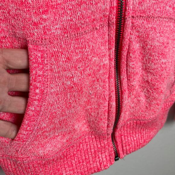 American Eagle Outfitters Small Fleece Lined Full Zip Sweater Hoodie Bright Pink - Picture 4 of 12
